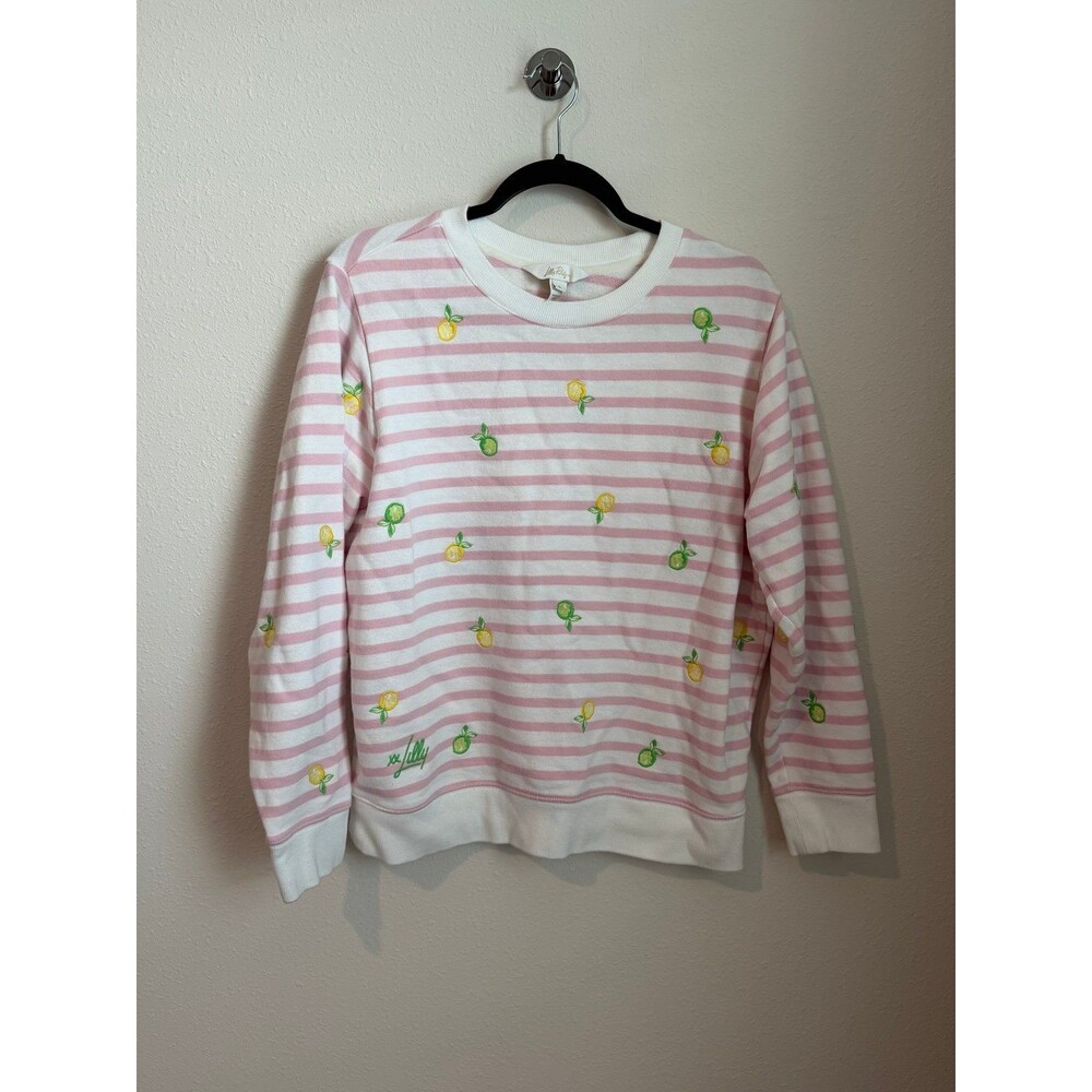 Lilly Pulitzer Ballad Make Limeade Half Drop Pink Striped Crewneck Size Small